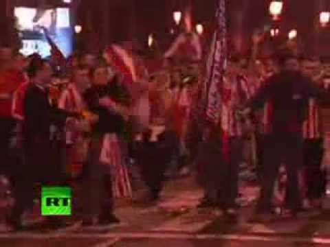 Caos em Madrid durante festejos do Atlético