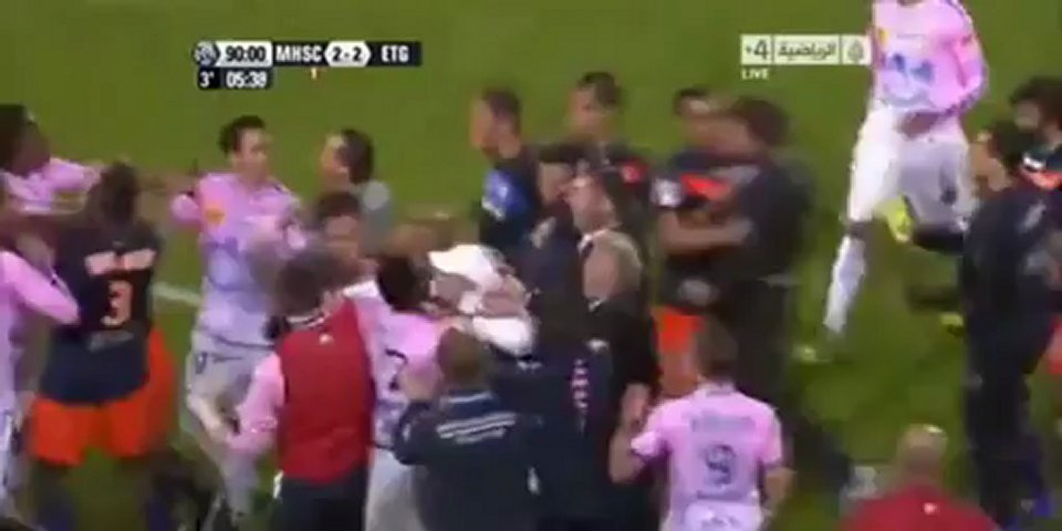 Confusão no final do jogo Montpellier vs Evian