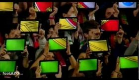 Bandeira de Portugal formada com tablets