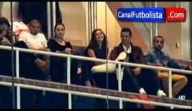 Cristiano Ronaldo e Irina durante o troféu Santiago Bernabéu