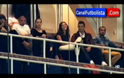 Cristiano Ronaldo e Irina durante o troféu Santiago Bernabéu