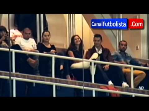 Cristiano Ronaldo e Irina durante o troféu Santiago Bernabéu