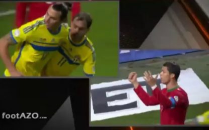 Ronaldo vs Ibrahimovic: as reações aos golos do Suécia vs Portugal