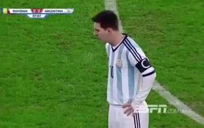 Messi vomita na Roménia