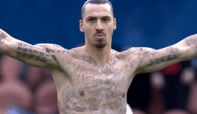 Zlatan não ficou louco… Perceba o porquê do corpo coberto de tatuagens frente ao Caen