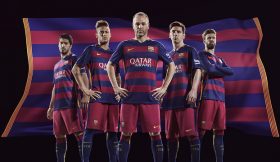 Barcelona apresenta novo equipamento para 2015/16 e terá riscas horizontais