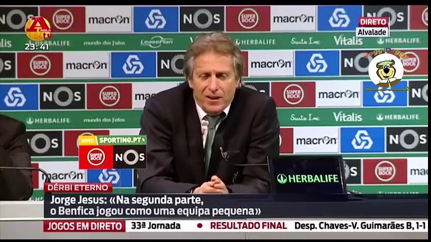 Depoimentos atrapalhados de Jesus depois da derrota contra o Benfica