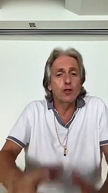 Jorge Jesus agradece fãs pelo apoio durante teste do “Coronovírus”