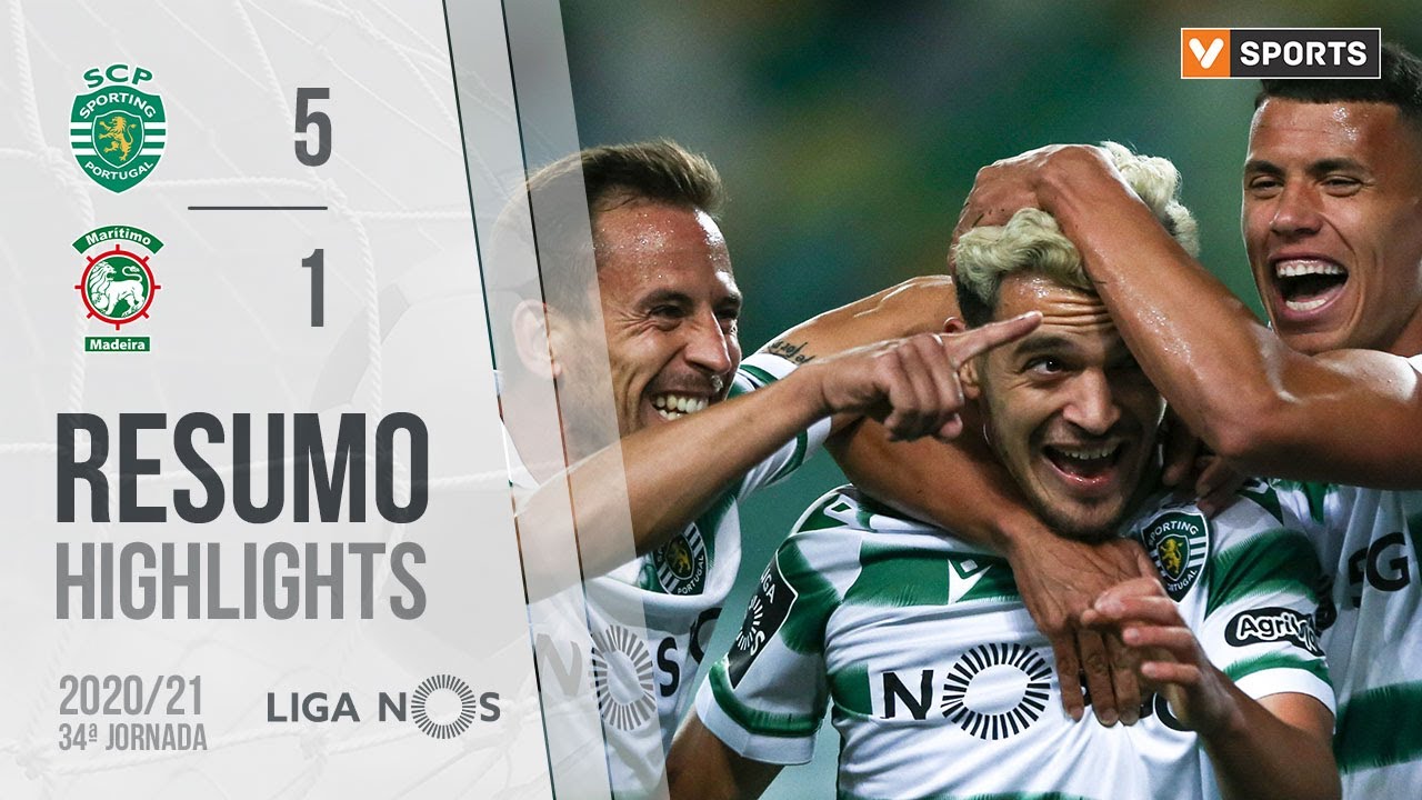 Highlights | Resumo: Sporting 5-1 Marítimo (Liga 20/21 #34)