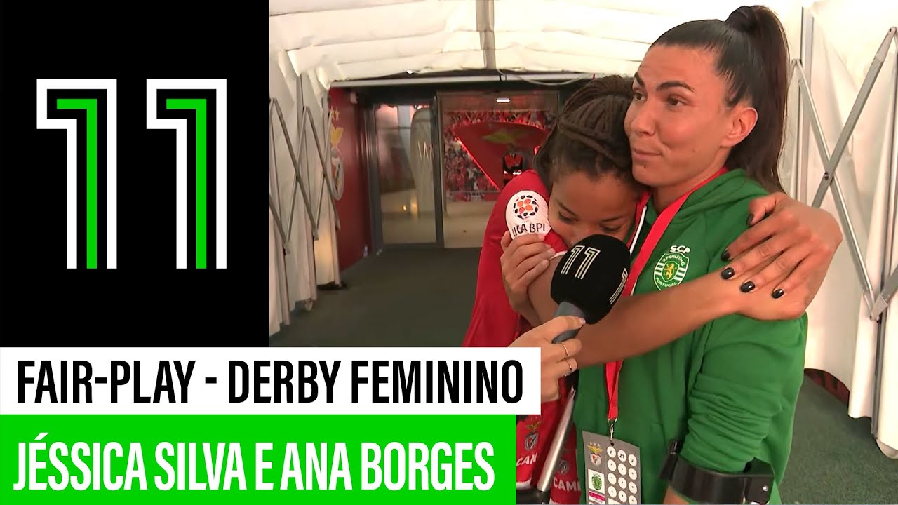 Jéssica Silva e Ana Borges abraçam-se depois do derby feminino!