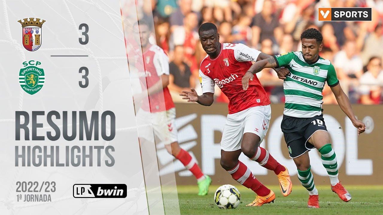 Highlights | Resumo: SC Braga 3-3 Sporting (Liga 22/23 #1)