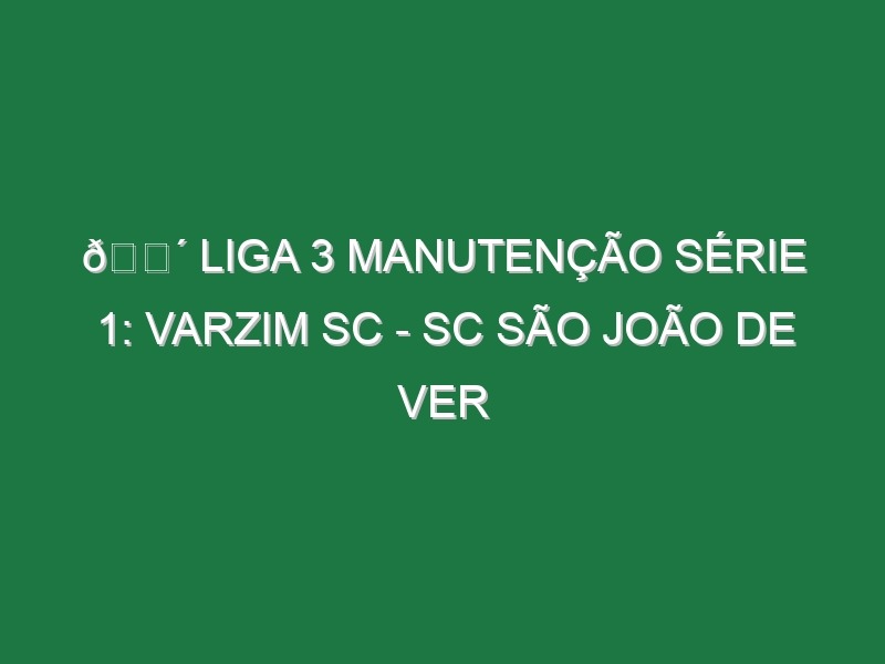 🔴 LIGA 3 MANUTENÇÃO SÉRIE 1: VARZIM SC – SC SÃO JOÃO DE VER