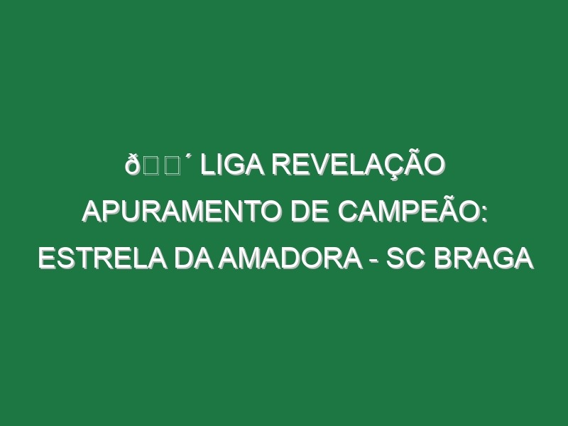 🔴 LIGA REVELAÇÃO APURAMENTO DE CAMPEÃO: ESTRELA DA AMADORA – SC BRAGA