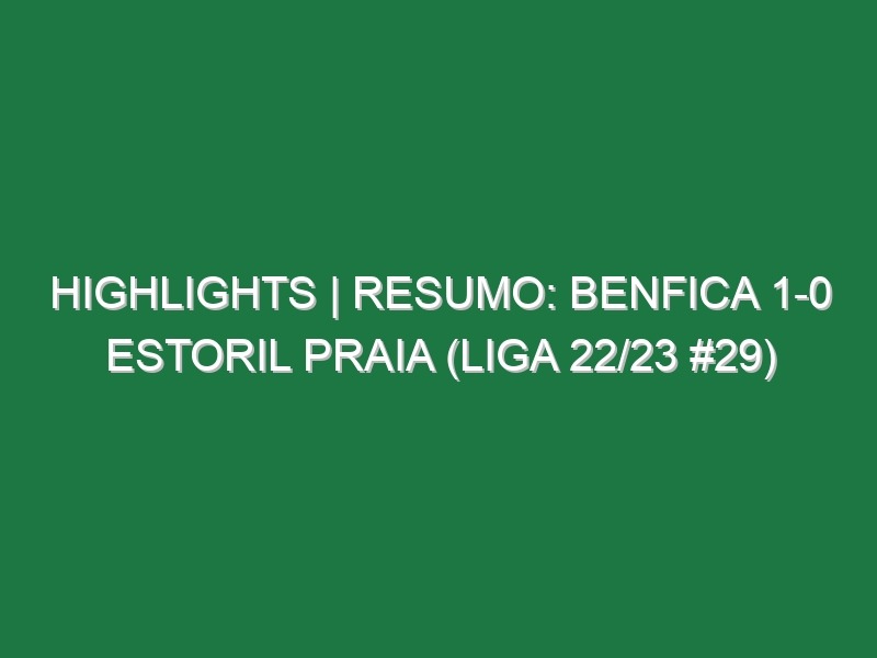 Highlights | Resumo: Benfica 1-0 Estoril Praia (Liga 22/23 #29)