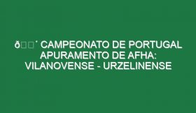 🔴 CAMPEONATO DE PORTUGAL APURAMENTO DE AFHA: VILANOVENSE – URZELINENSE