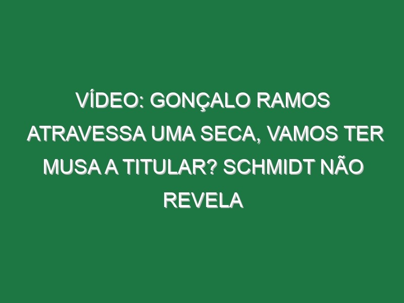 Vídeo: Gonçalo Ramos atravessa uma seca, vamos ter Musa a titular? Schmidt não revela