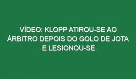 Vídeo: Klopp atirou-se ao árbitro depois do golo de Jota e lesionou-se