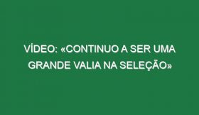 Vídeo: «Continuo a ser uma grande valia na seleção»