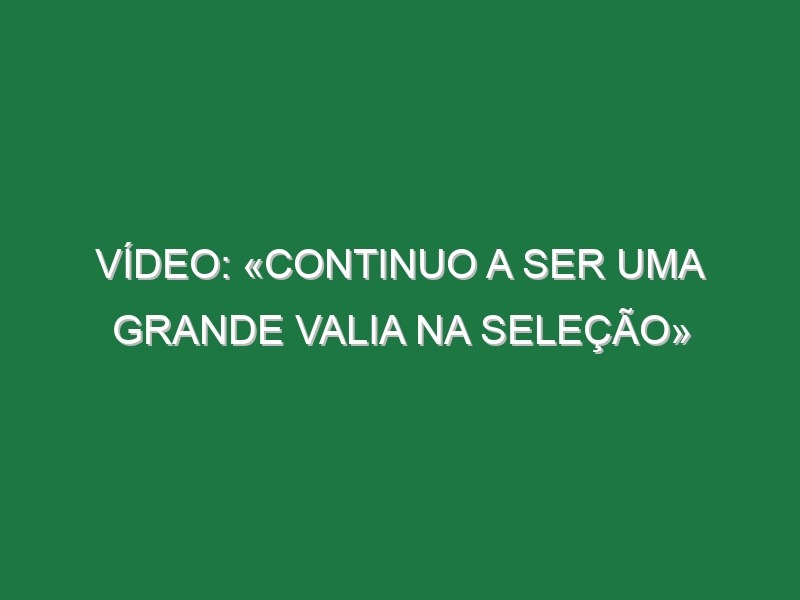 Vídeo: «Continuo a ser uma grande valia na seleção»