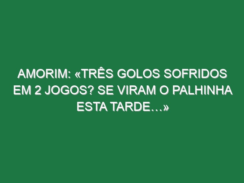 Amorim: «Três golos sofridos em 2 jogos? Se viram o Palhinha esta tarde…»