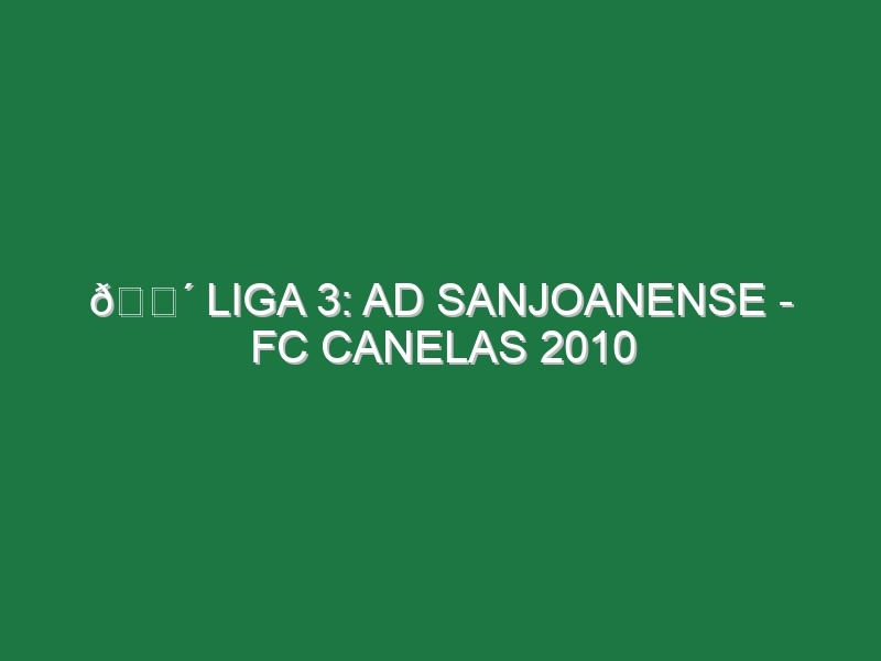 🔴 LIGA 3: AD SANJOANENSE – FC CANELAS 2010