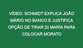 Vídeo: Schmidt explica João Mário no banco e justifica opção de tirar Di María para colocar Morato