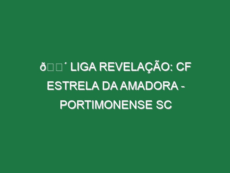 🔴 LIGA REVELAÇÃO: CF ESTRELA DA AMADORA – PORTIMONENSE SC