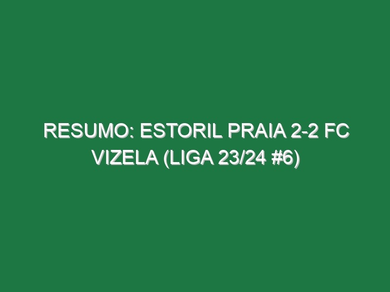 Resumo: Estoril Praia 2-2 FC Vizela (Liga 23/24 #6)