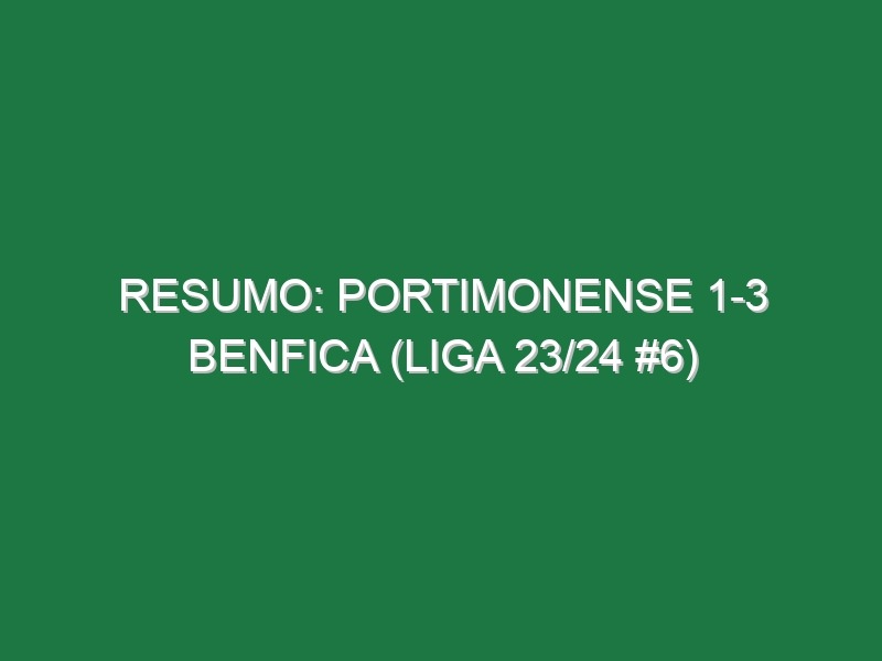 Resumo: Portimonense 1-3 Benfica (Liga 23/24 #6)