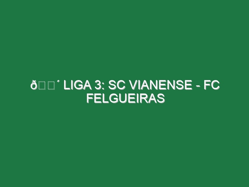 🔴 LIGA 3: SC VIANENSE – FC FELGUEIRAS