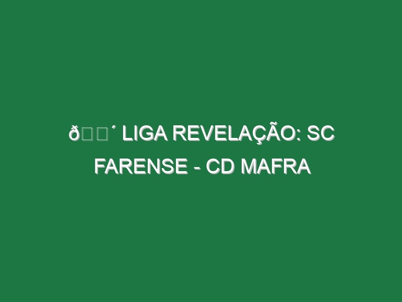 🔴 LIGA REVELAÇÃO: SC FARENSE – CD MAFRA