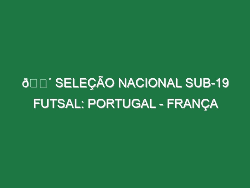 🔴 SELEÇÃO NACIONAL SUB-19 FUTSAL: PORTUGAL – FRANÇA