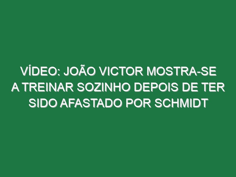 Vídeo: João Victor mostra-se a treinar sozinho depois de ter sido afastado por Schmidt