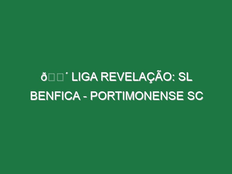 🔴 LIGA REVELAÇÃO: SL BENFICA – PORTIMONENSE SC