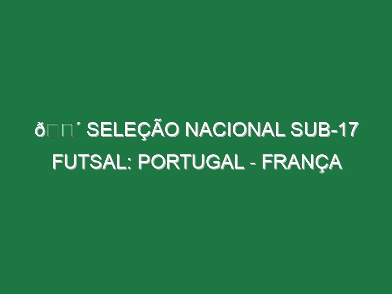 🔴 SELEÇÃO NACIONAL SUB-17 FUTSAL: PORTUGAL – FRANÇA