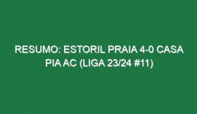 Resumo: Estoril Praia 4-0 Casa Pia AC (Liga 23/24 #11)