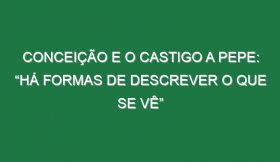 Conceição e o castigo a Pepe: “Há formas de descrever o que se vê”