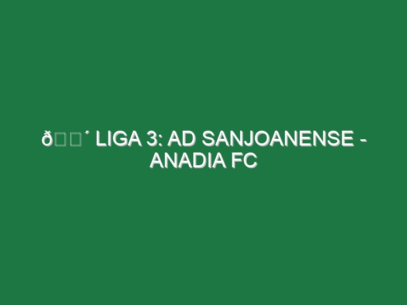 🔴 LIGA 3: AD SANJOANENSE – ANADIA FC