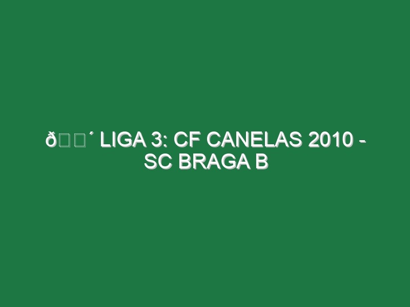 🔴 LIGA 3: CF CANELAS 2010 – SC BRAGA B