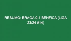 Resumo: Braga 0-1 Benfica (Liga 23/24 #14)