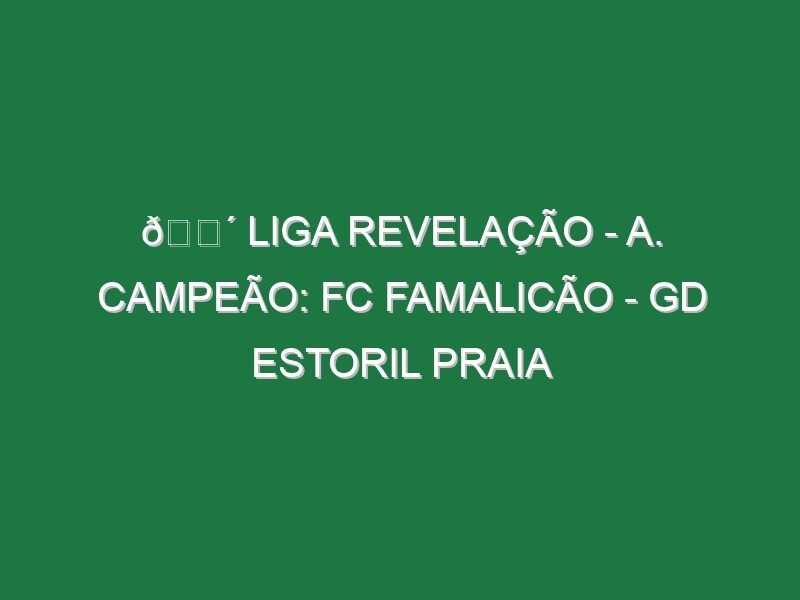 🔴 LIGA REVELAÇÃO – A. CAMPEÃO: FC FAMALICÃO – GD ESTORIL PRAIA