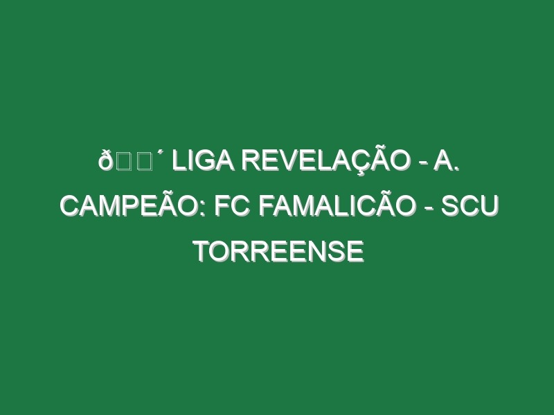 🔴 LIGA REVELAÇÃO – A. CAMPEÃO: FC FAMALICÃO – SCU TORREENSE