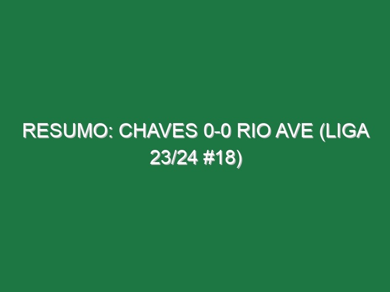 Resumo: Chaves 0-0 Rio Ave (Liga 23/24 #18)