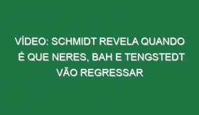 Vídeo: Schmidt revela quando é que Neres, Bah e Tengstedt vão regressar