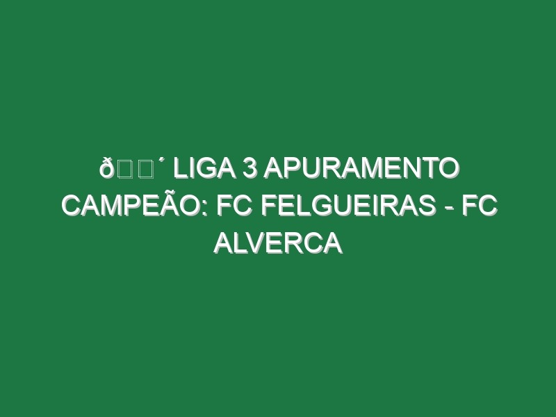 🔴 LIGA 3 APURAMENTO CAMPEÃO: FC FELGUEIRAS – FC ALVERCA