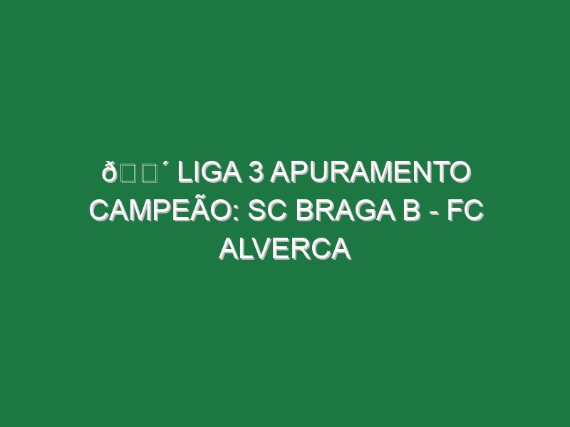 🔴 LIGA 3 APURAMENTO CAMPEÃO: SC BRAGA B – FC ALVERCA