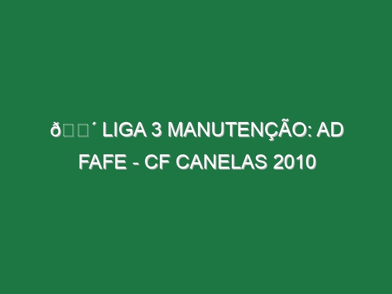 🔴 LIGA 3 MANUTENÇÃO: AD FAFE – CF CANELAS 2010