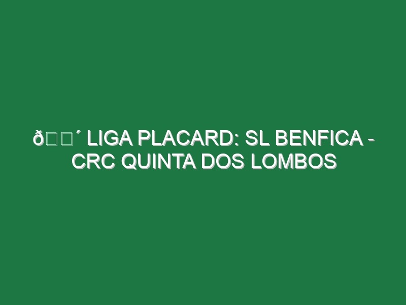 🔴 LIGA PLACARD: SL BENFICA – CRC QUINTA DOS LOMBOS