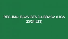 Resumo: Boavista 0-4 Braga (Liga 23/24 #23)