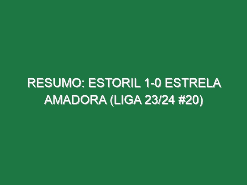 Resumo: Estoril 1-0 Estrela Amadora (Liga 23/24 #20)